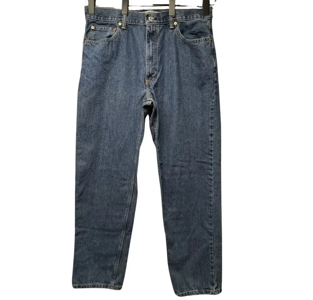 Levis Mens 550 Relaxed Fit Size 36 x 34 Medium Wash Denim Jeans 100% Cotton